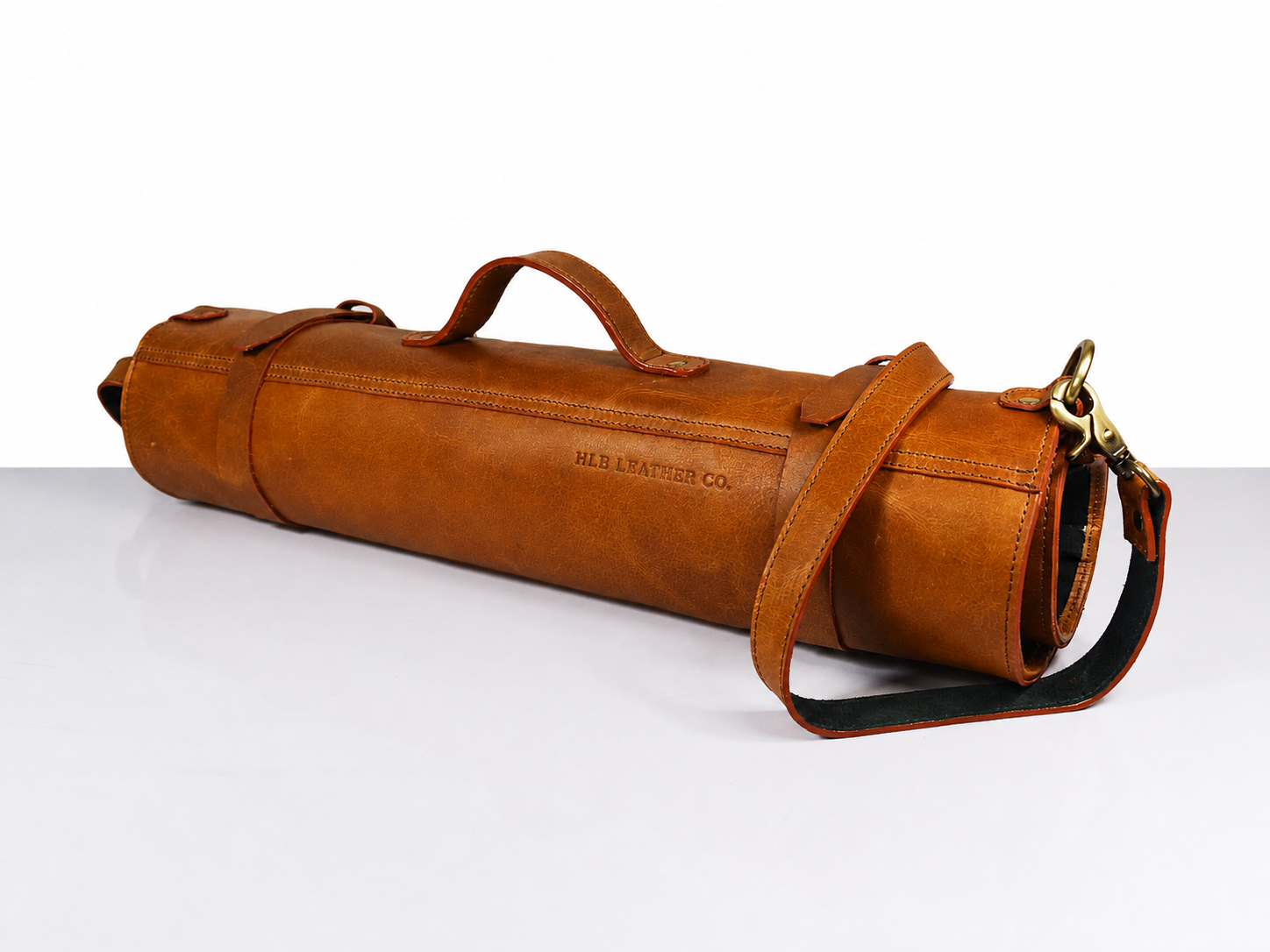 Premium Buffalo Leather Chef Knife Roll – Chestnut Brown, 10 Slots