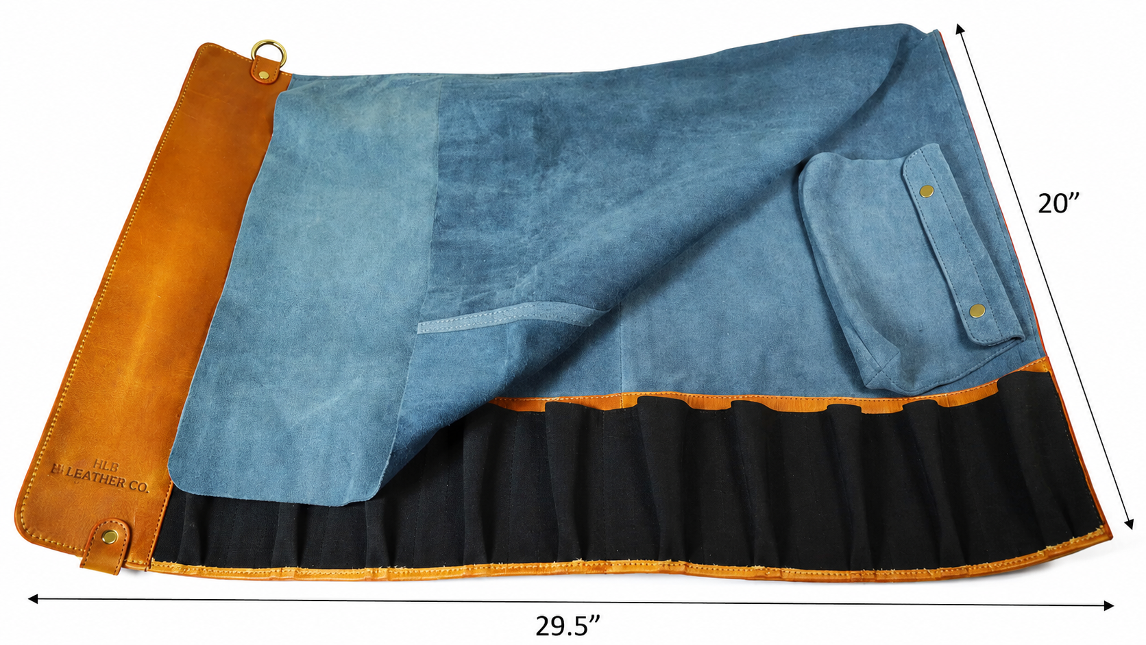 Premium Buffalo Leather Chef Knife Roll – Chestnut Brown, 10 Slots