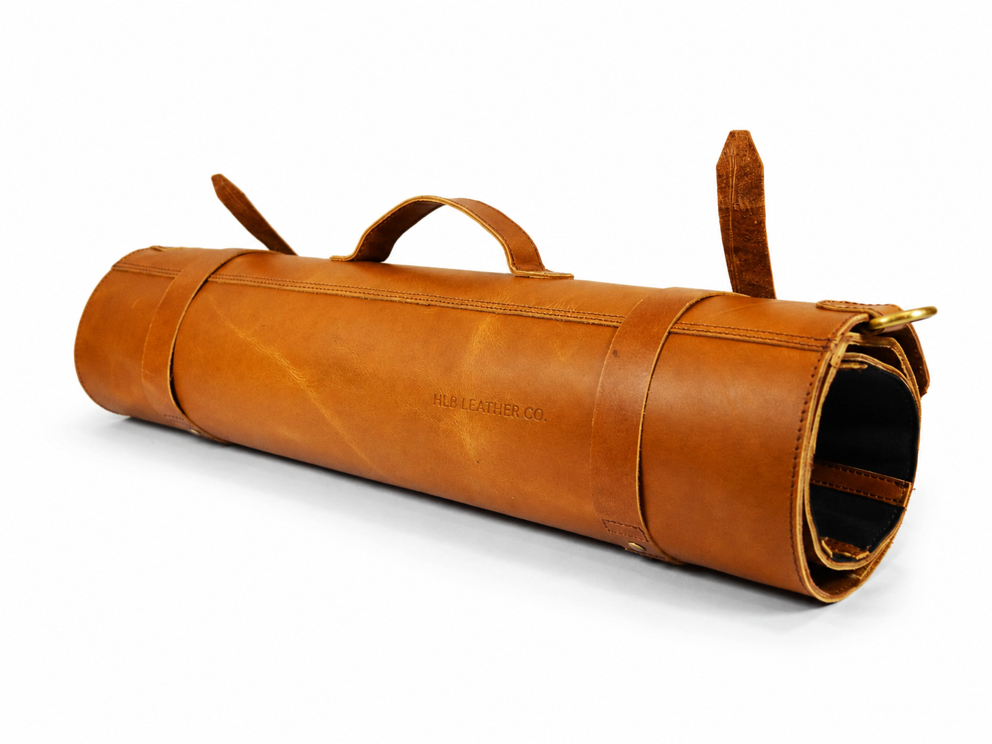Premium Buffalo Leather Chef Knife Roll – Caramel Brown, 8 Slots
