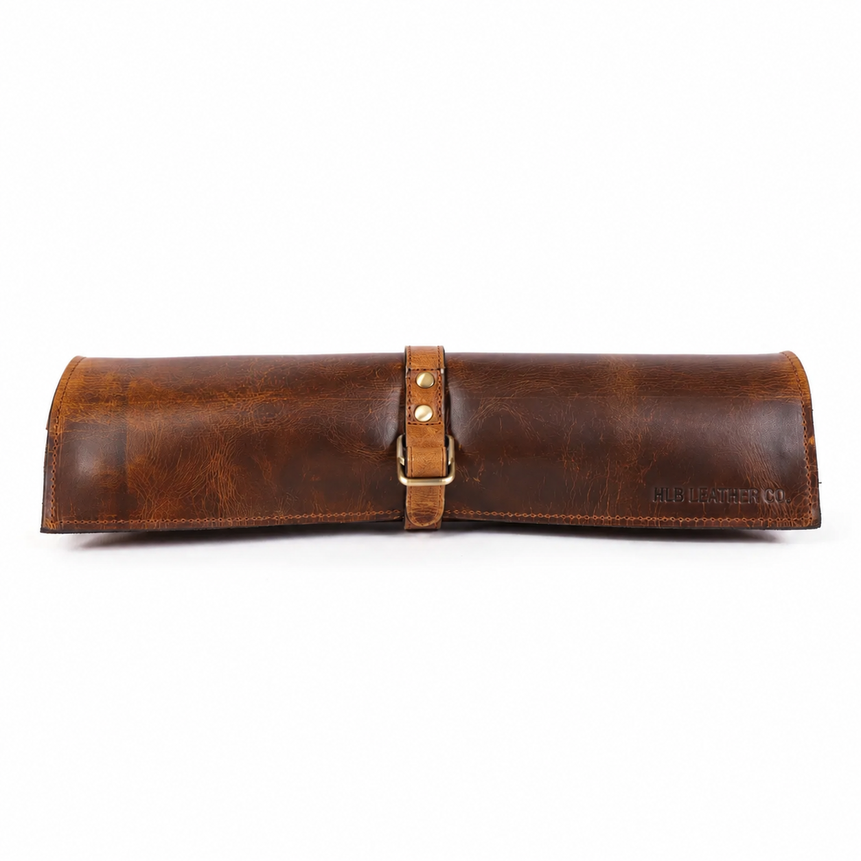 Premium Buffalo Leather Chef Knife Roll – Caramel Brown, 6 Slots
