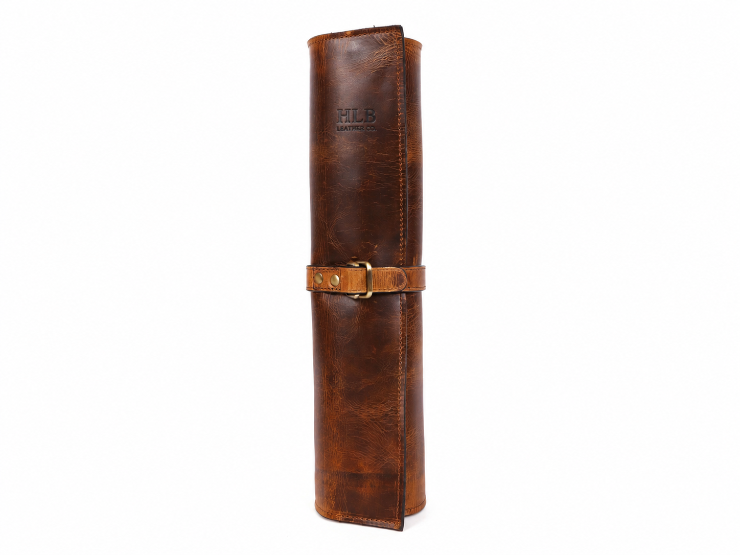 Premium Buffalo Leather Chef Knife Roll – Caramel Brown, 6 Slots