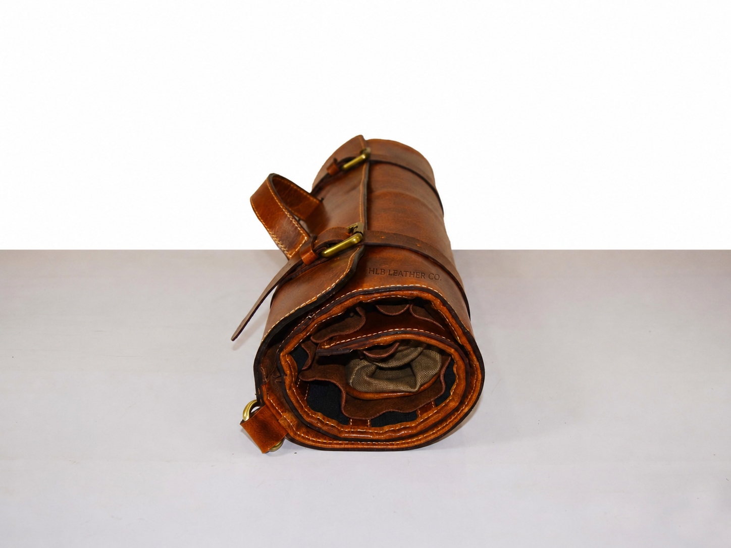 Genuine Leather Chef Knife Roll – Caramel Brown, 14 Slots