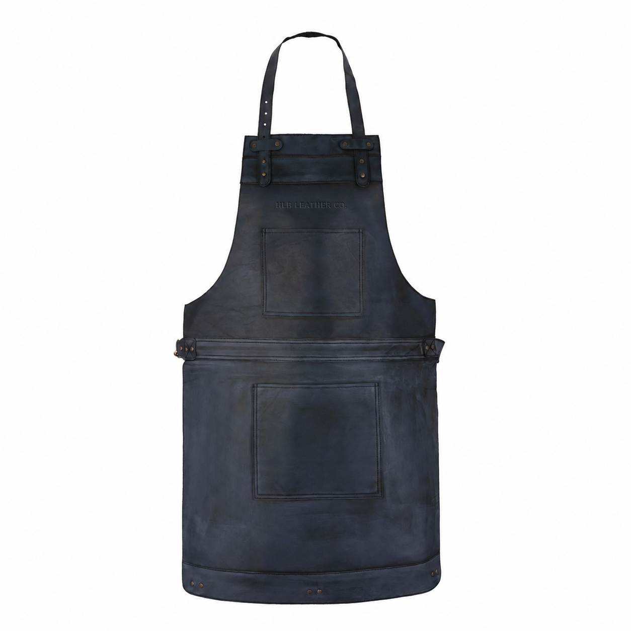 Full-Grain Cowhide Leather Utility Apron with Distressed Finish