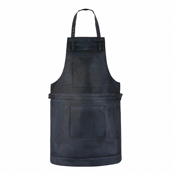 Full-Grain Cowhide Leather Utility Apron with Distressed Finish