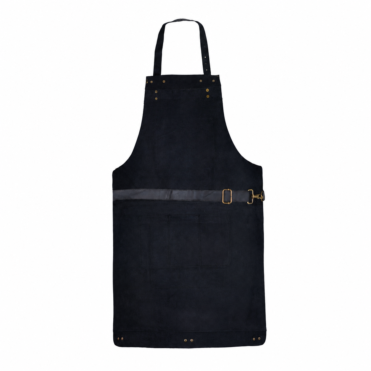 Full-Grain Cowhide Leather Utility Apron with Distressed Finish