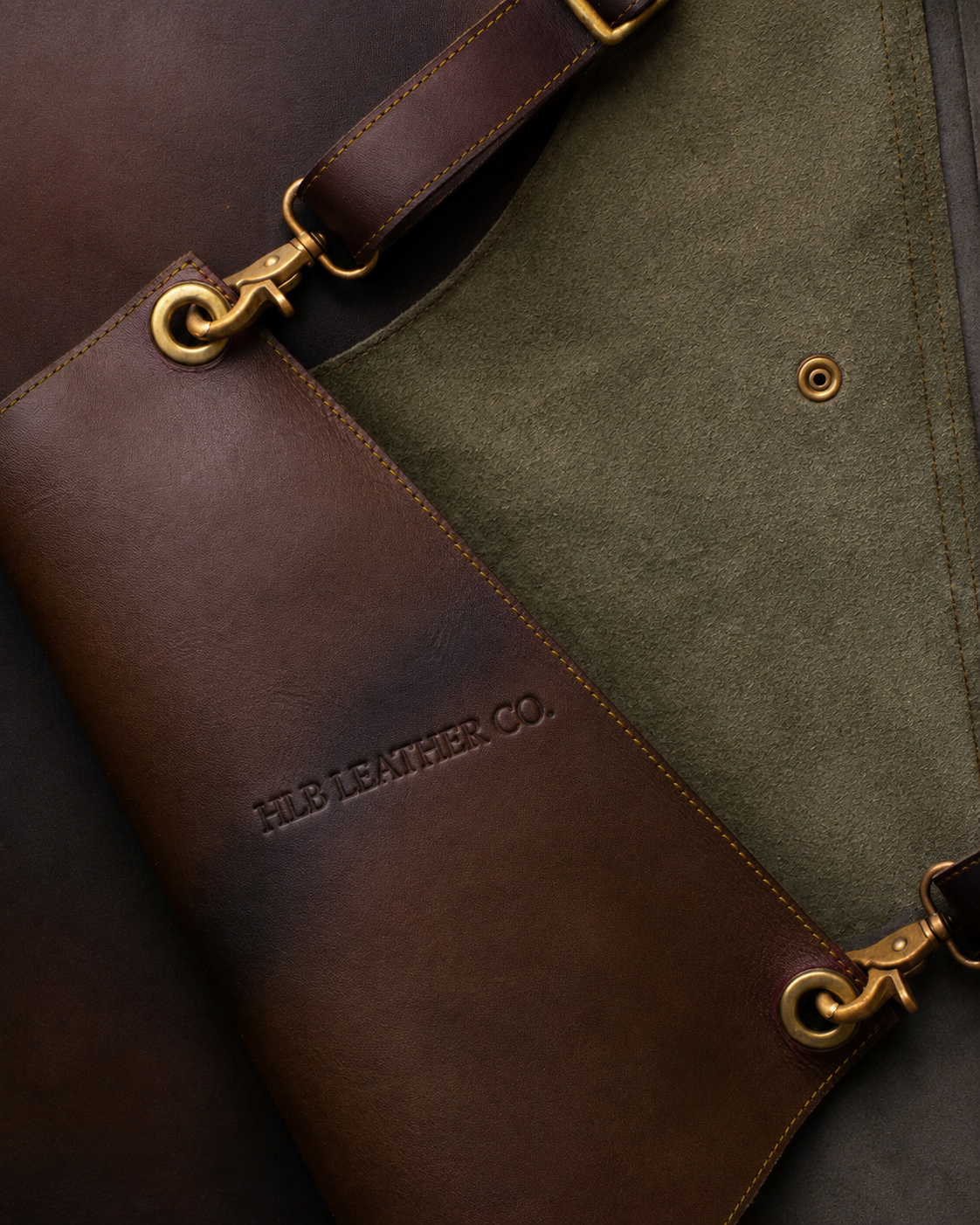 Pocket-Free Full-Grain Cowhide Leather Apron – Distressed Finish