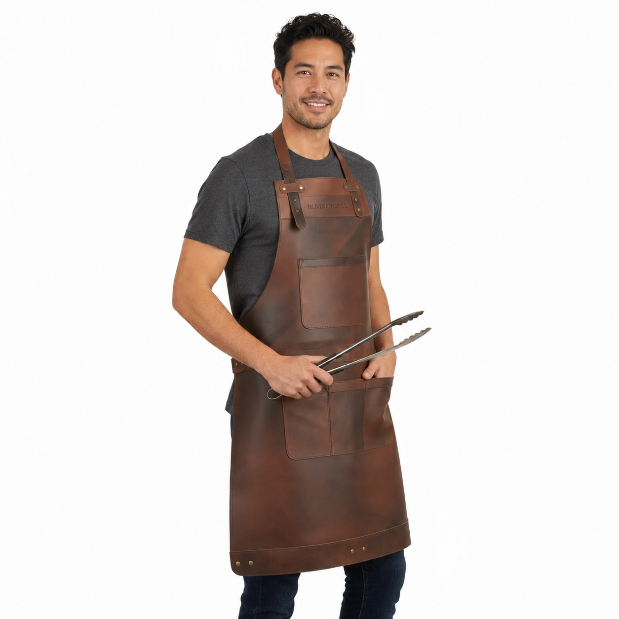Distressed Full-Grain Cowhide Leather Apron – 1.3–1.5mm Thick