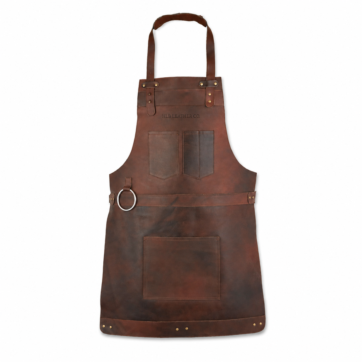 Dark Brown Full-Grain Cowhide Leather Work Apron