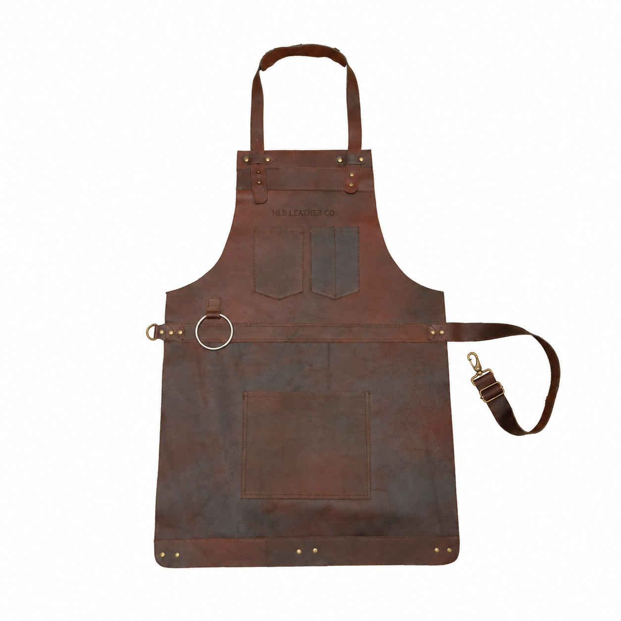 Dark Brown Full-Grain Cowhide Leather Work Apron