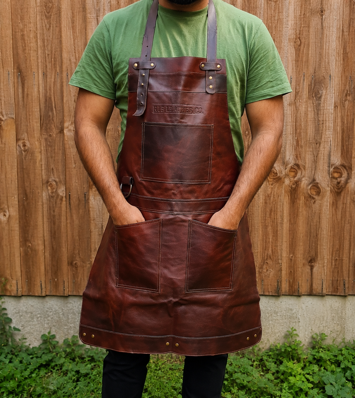 Full-Grain Cowhide Leather Work Apron – Arizona Style