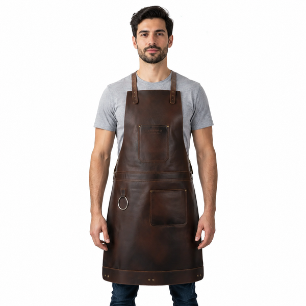 Full-Grain Cowhide Crossbody Leather Apron