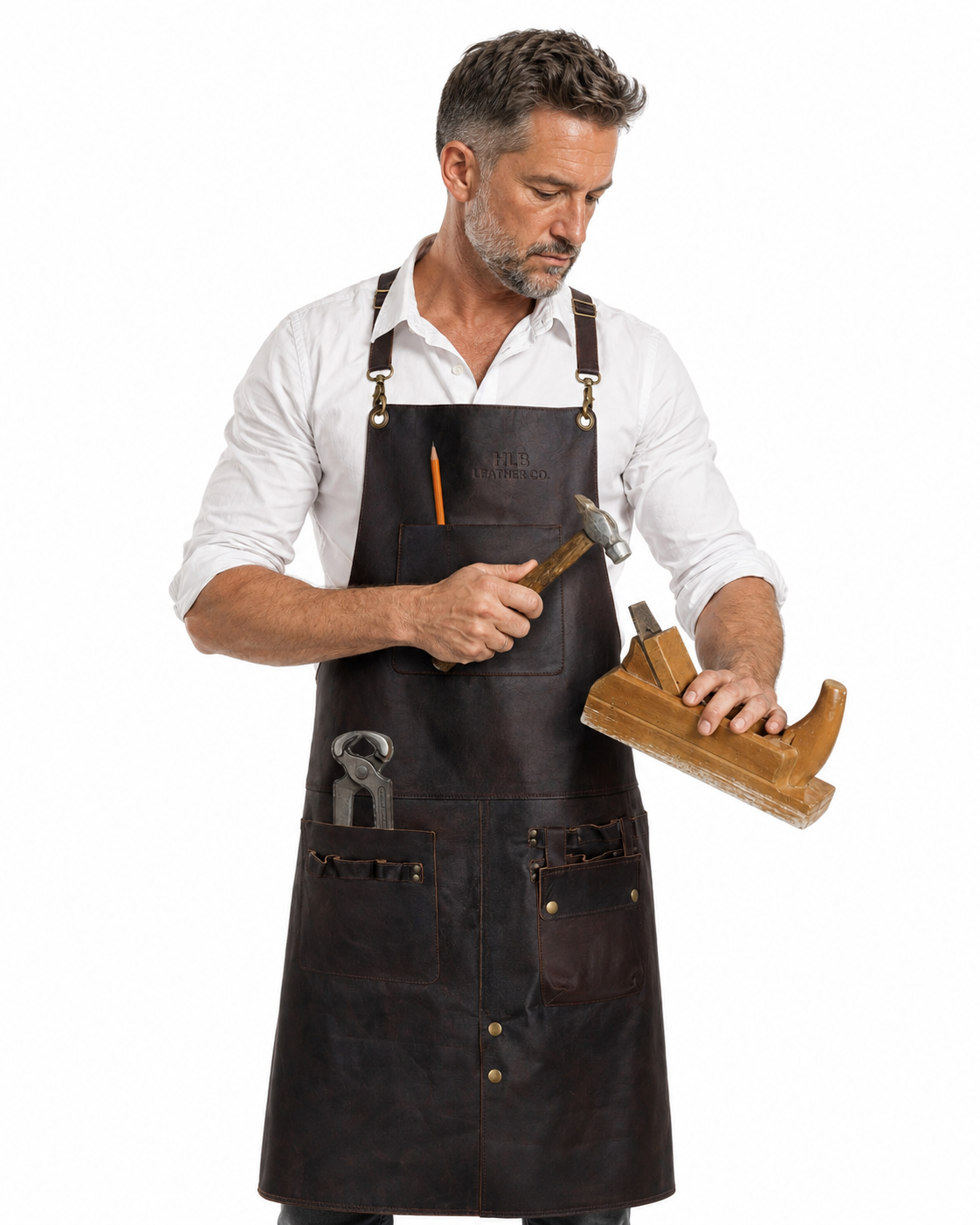 Full-Grain Cowhide Cross-Back Work Apron