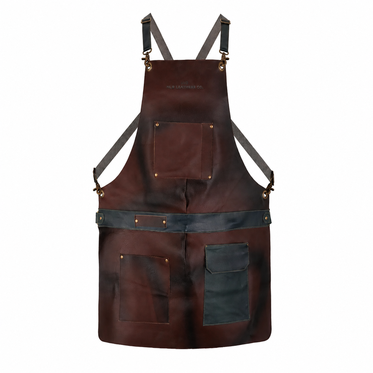 Distressed Full-Grain Cowhide Crossbody Apron – Shirt Style