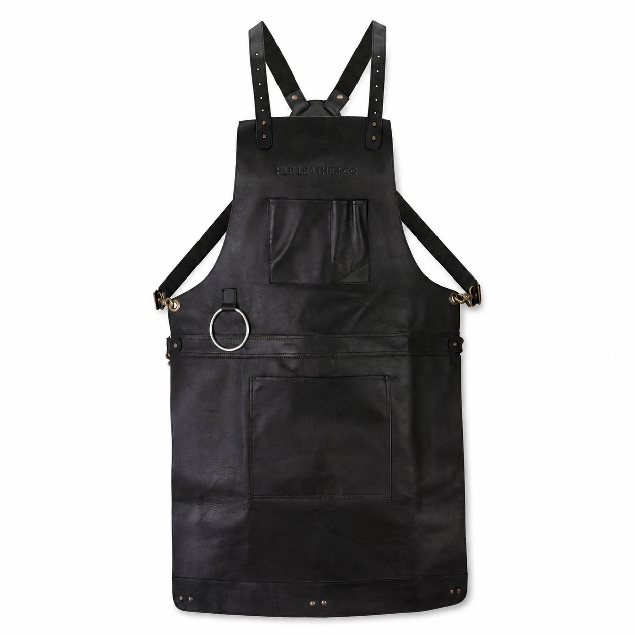 Distressed Full-Grain Cowhide Crossbody Apron – Dark Brown