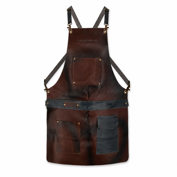 Distressed Full-Grain Cowhide Leather Work Apron