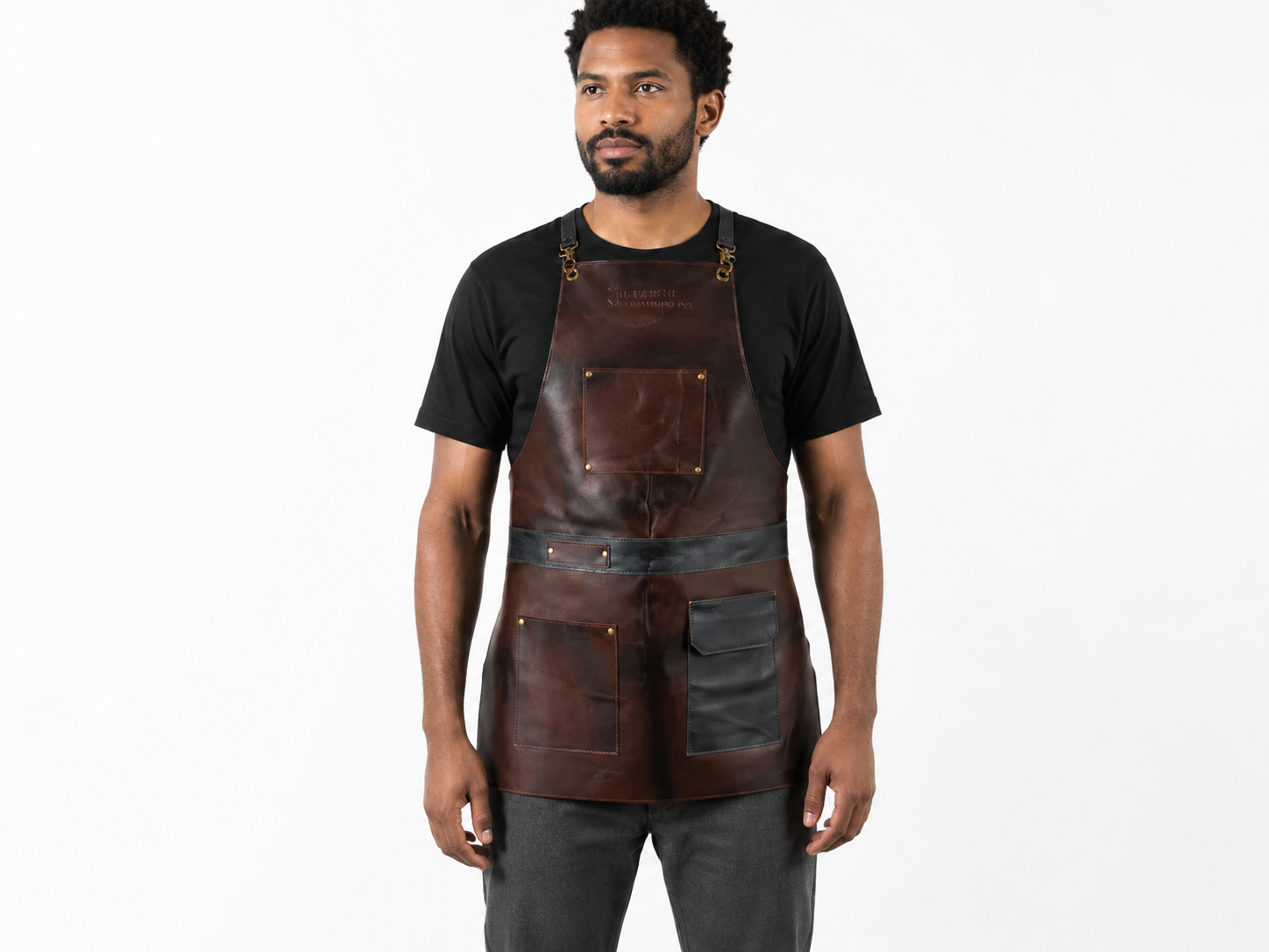Distressed Full-Grain Cowhide Leather Work Apron