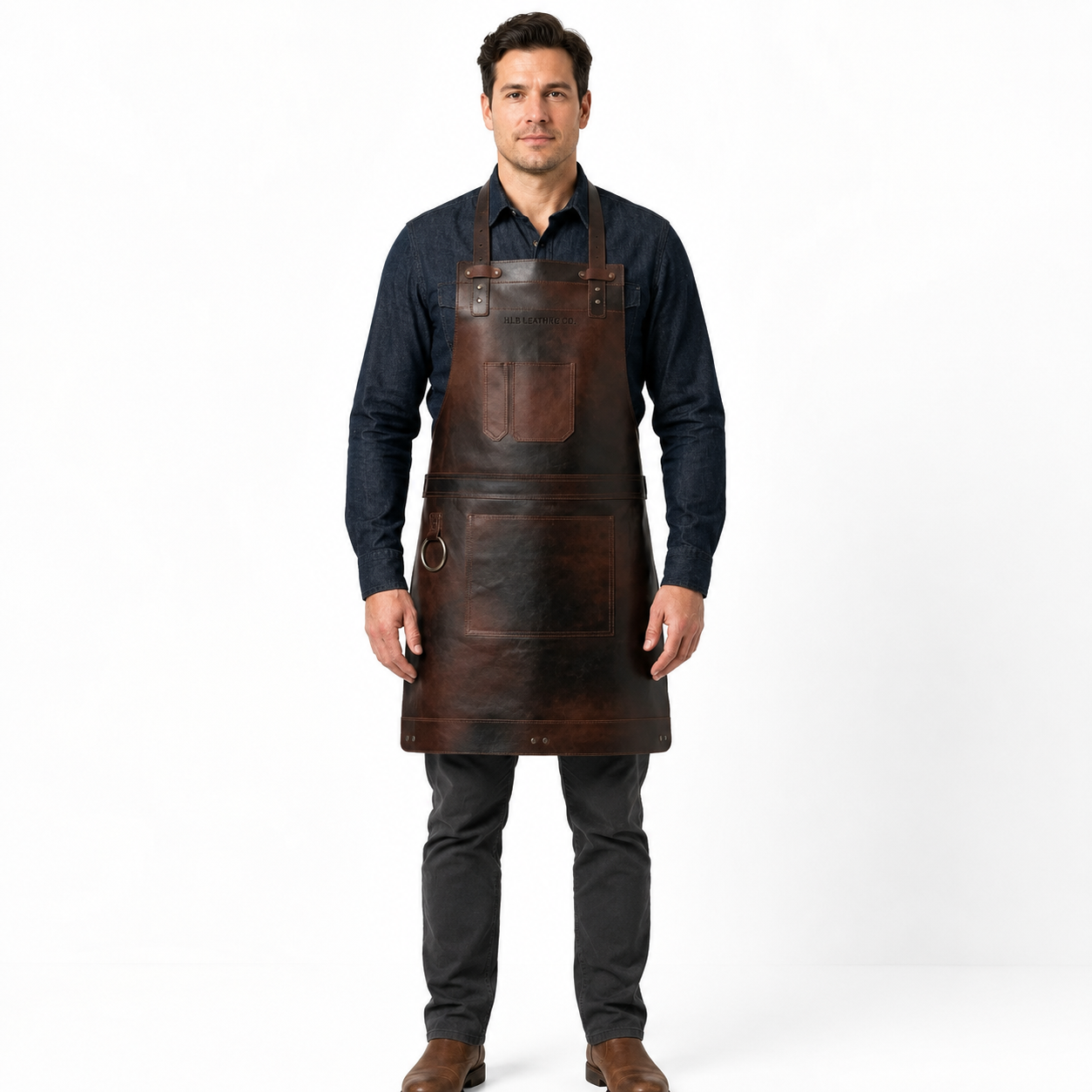 Distressed Full-Grain Cowhide Utility Apron – South Dakota Style