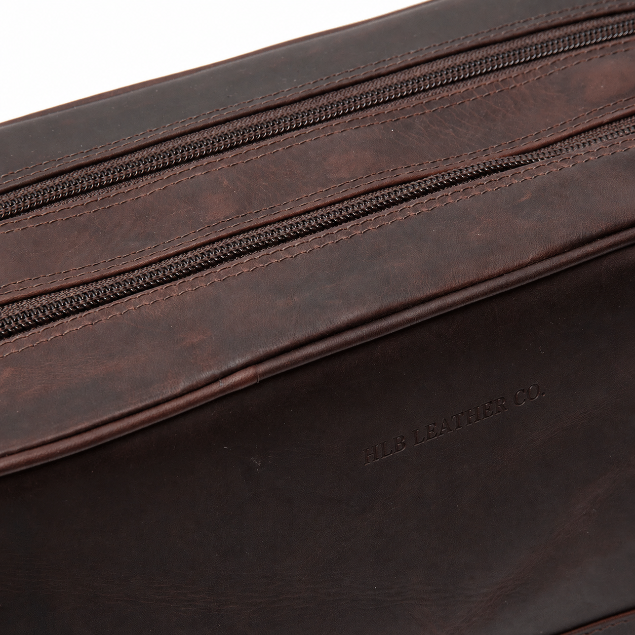 Large Brown Leather Toiletry Bag – Full Grain Waxed Travel Organizer