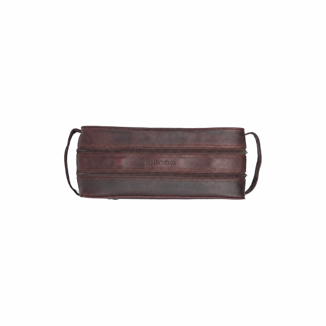 Large Brown Leather Toiletry Bag – Full Grain Waxed Travel Organizer