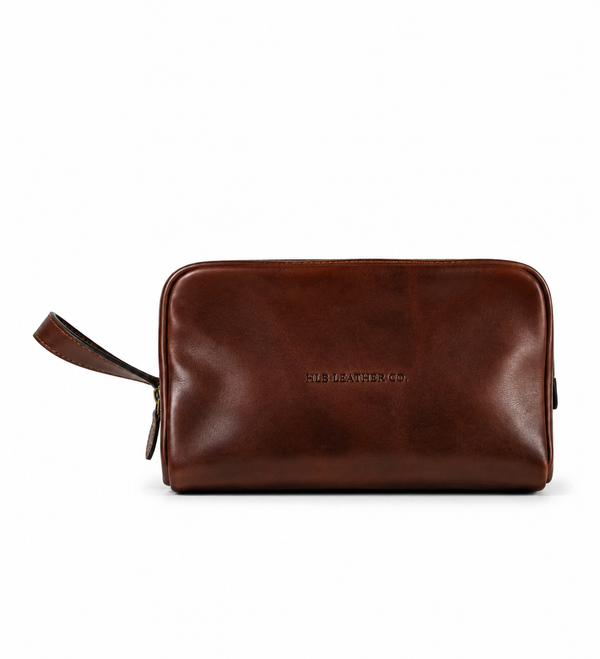 Full-Grain Italian Leather Toiletry Bag — Four Past Midnight