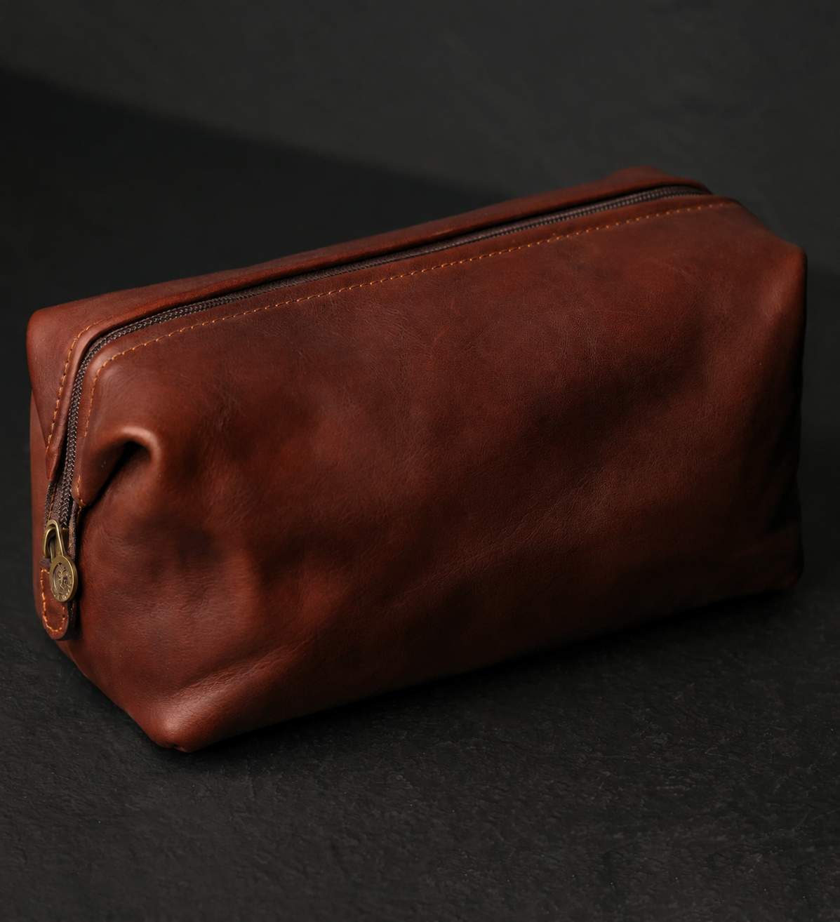 Full-Grain Italian Leather Toiletry Bag — Four Past Midnight