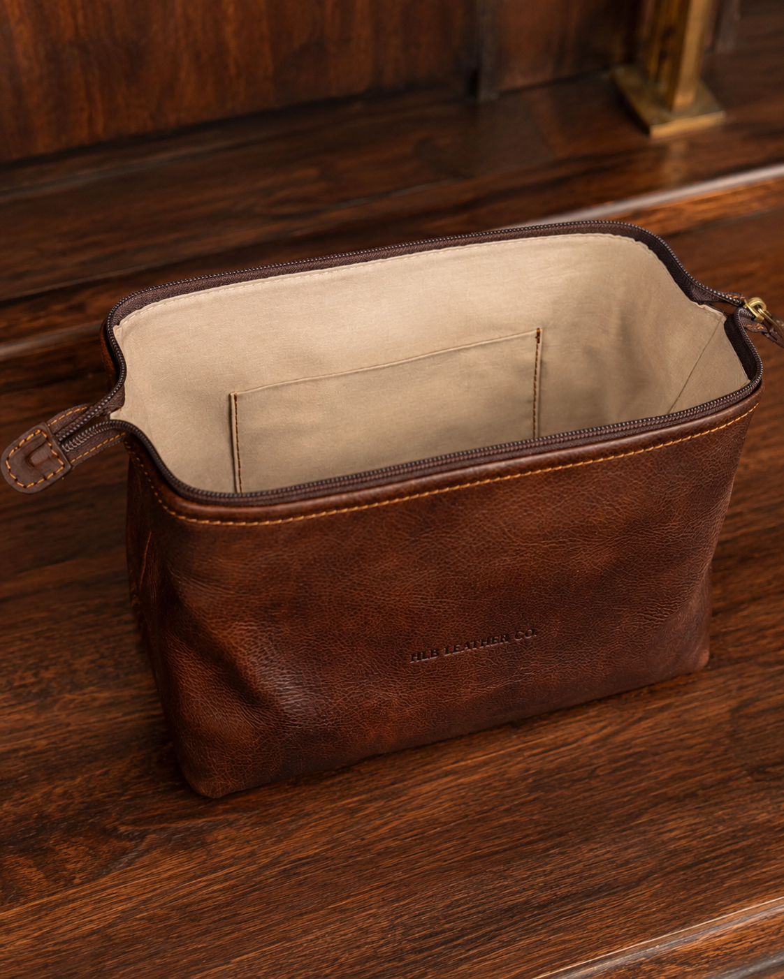 Full-Grain Italian Leather Toiletry Bag — Four Past Midnight