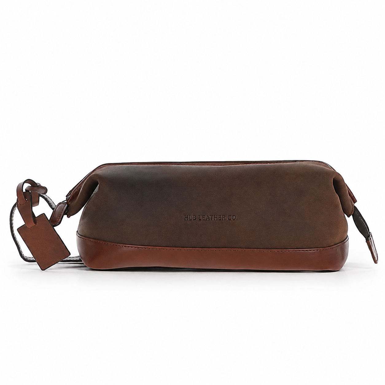 Brown & Brandy Oily Leather Wash Bag – Genuine Cow Leather Travel Toiletry Case