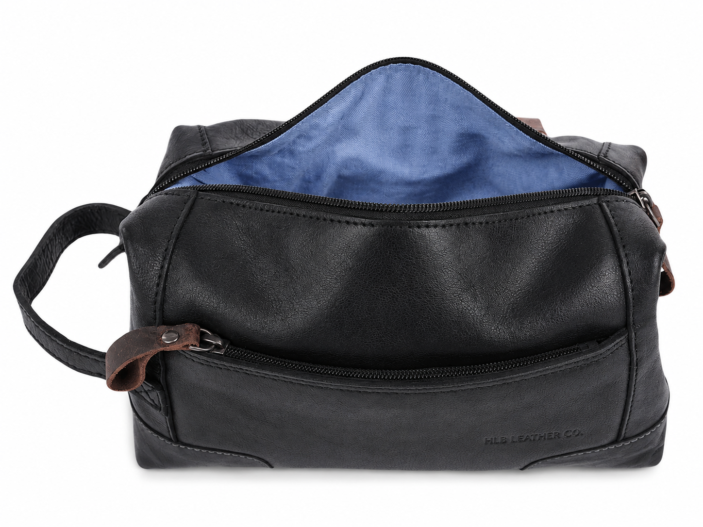 Black Full-Grain Leather Wash Bag – Heritage Travel Toiletry Organizer