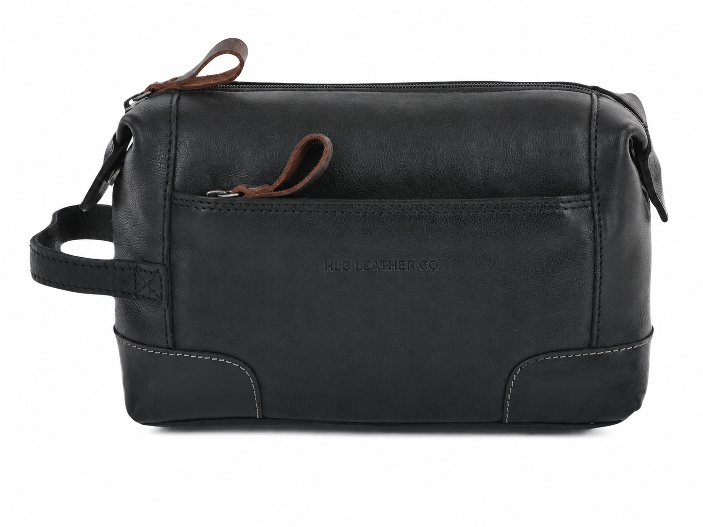 Black Full-Grain Leather Wash Bag – Heritage Travel Toiletry Organizer
