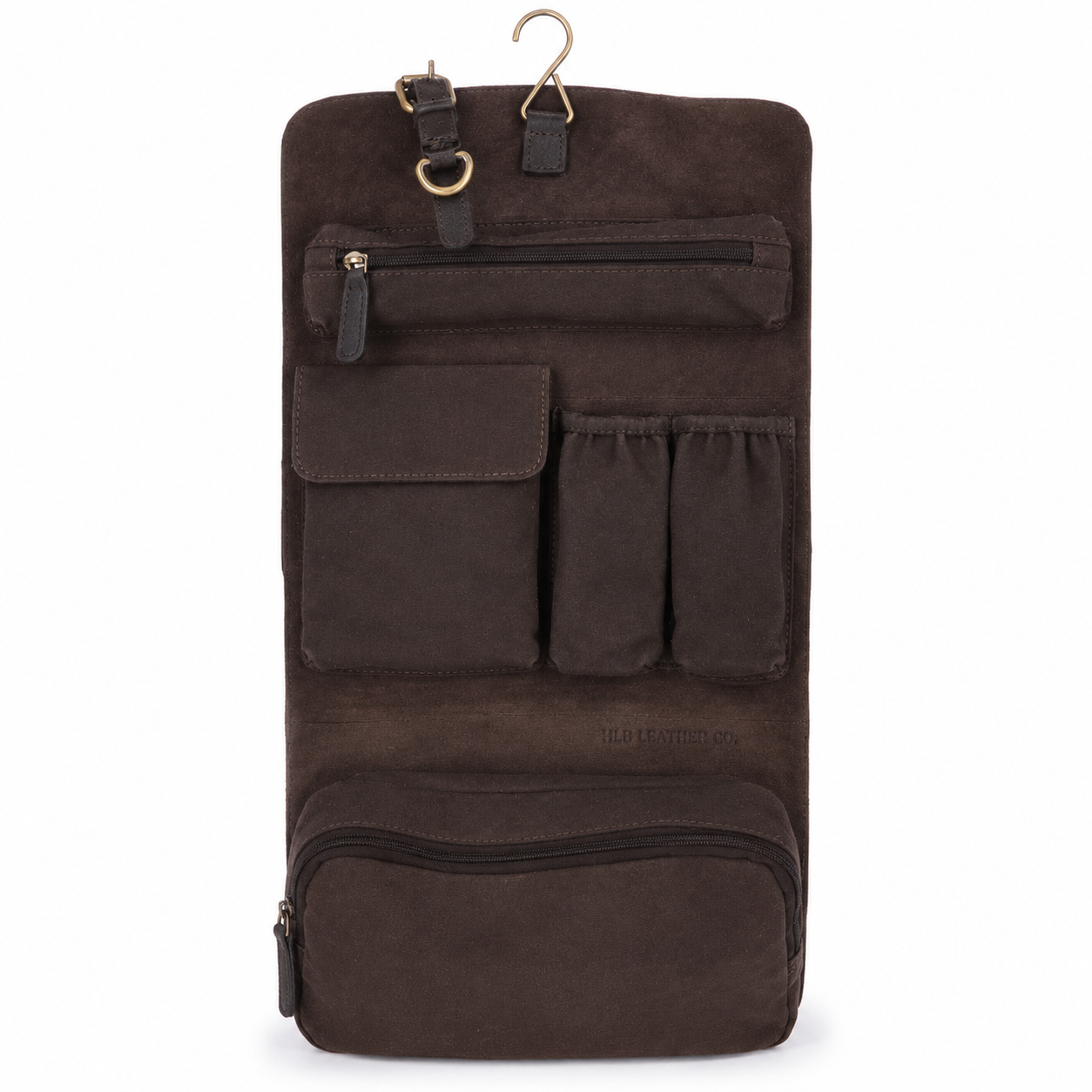 Vintage Brown Oily Leather Hanging Wash Bag – Travel Toiletry Organizer