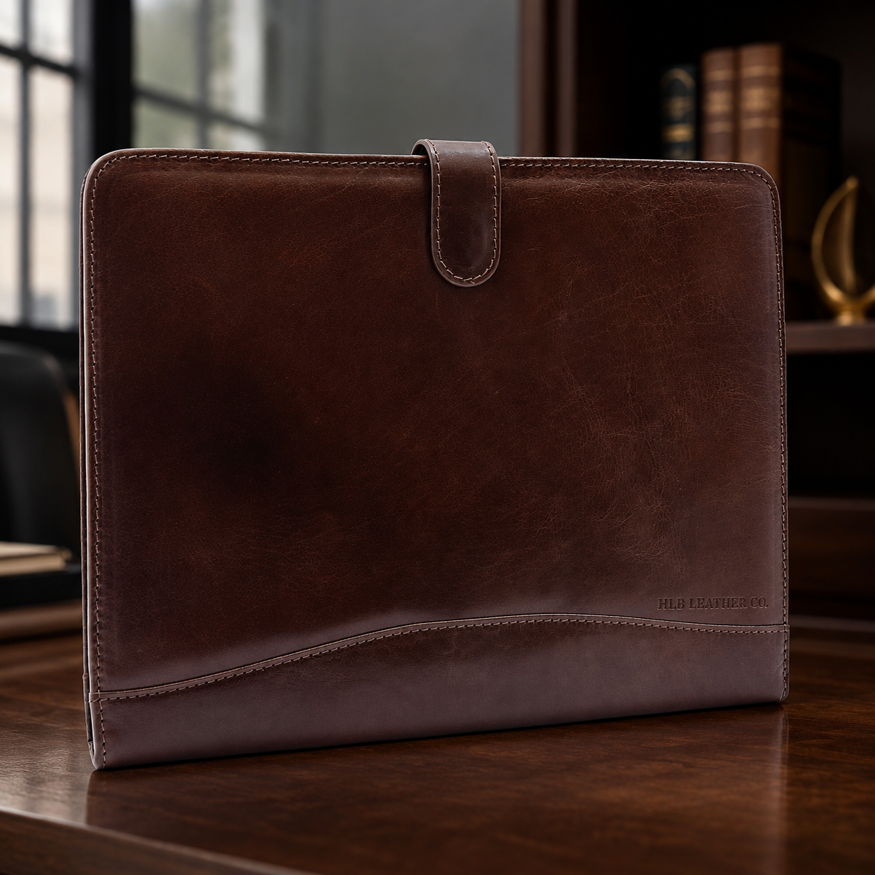 A4 Genuine Leather Portfolio Case – Ombersley Brown Document Organizer