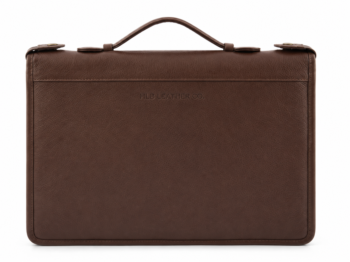 Brown Leather Portfolio Case with Carry Handle – A4 Business Organizer