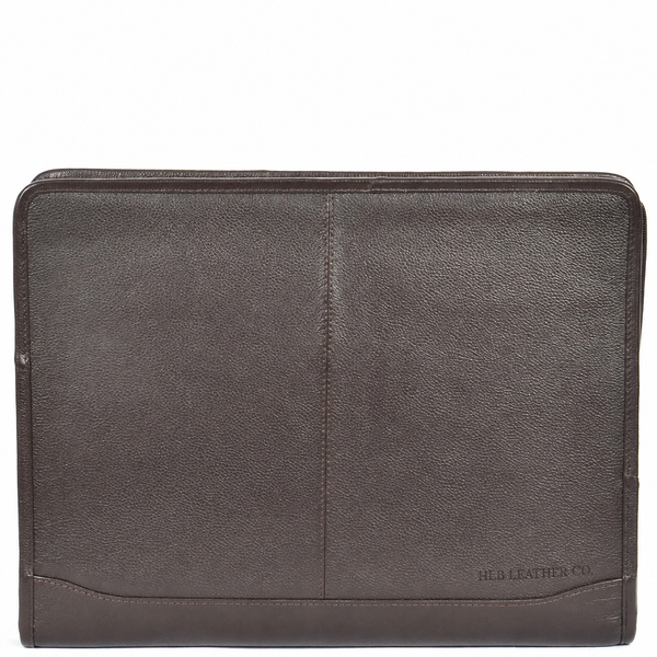 Braga Brown Leather Ring Binder Folio – Professional Conference Organizer