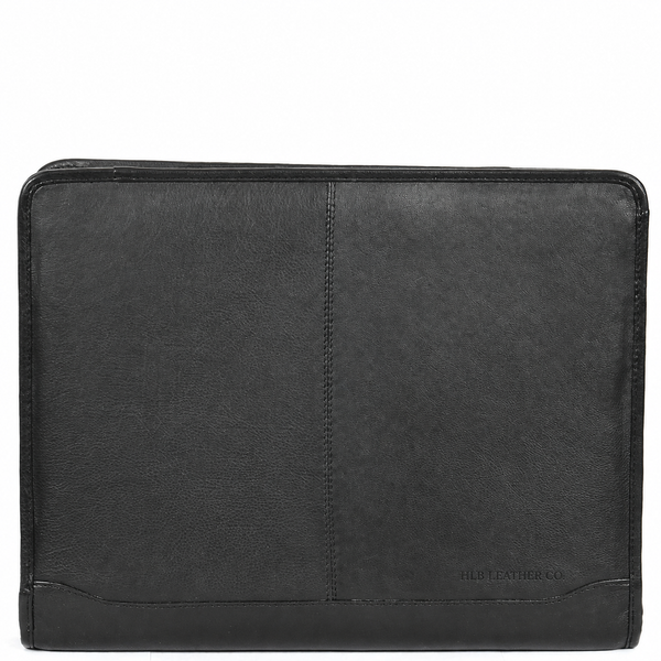 Braga Black Leather Ring Binder Folio – Professional Conference Organizer