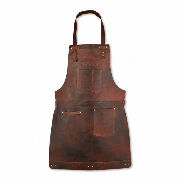Full-Grain Cowhide Leather Utility Apron