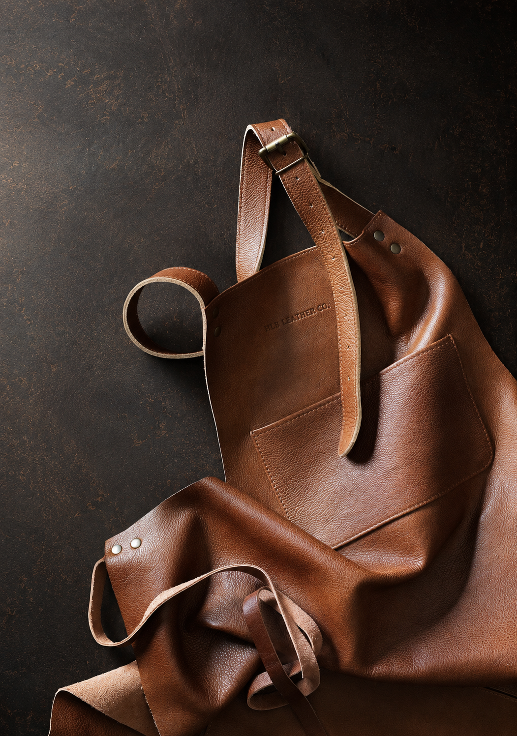 Vegetable-Tanned Full-Grain Cow Leather Chef Apron