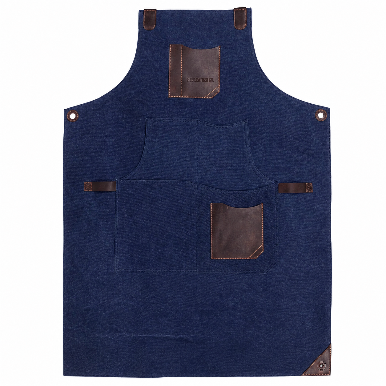 Waxed Canvas & Leather Utility Apron with Adjustable Straps