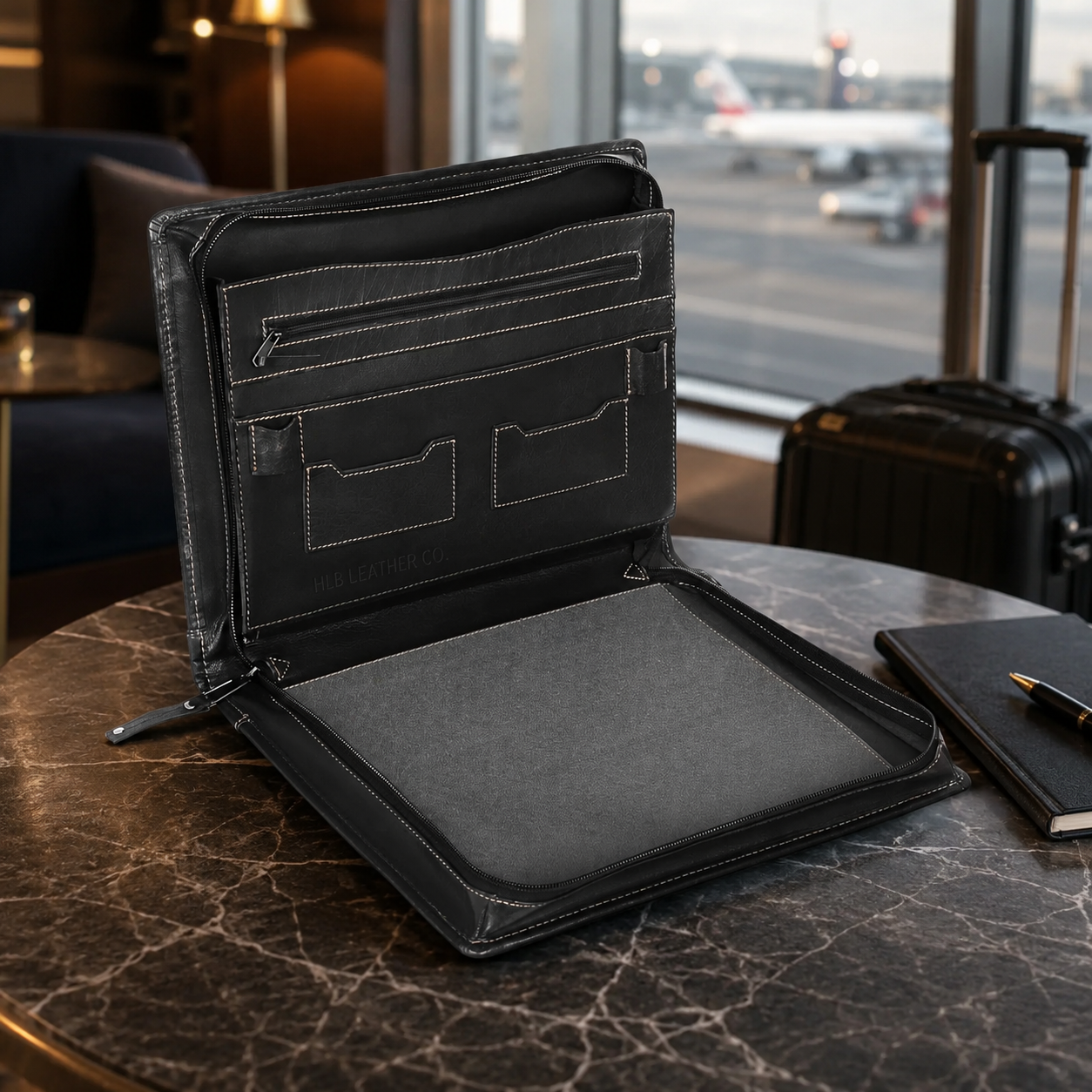 Orsett A4 Full-Grain Leather Portfolio – Zipped Conference & Tablet Organizer