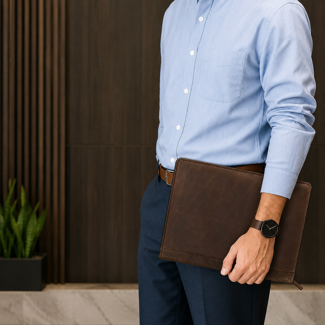 Gower A4 Full-Grain Leather Padfolio – Zipped Conference & Tablet Organizer