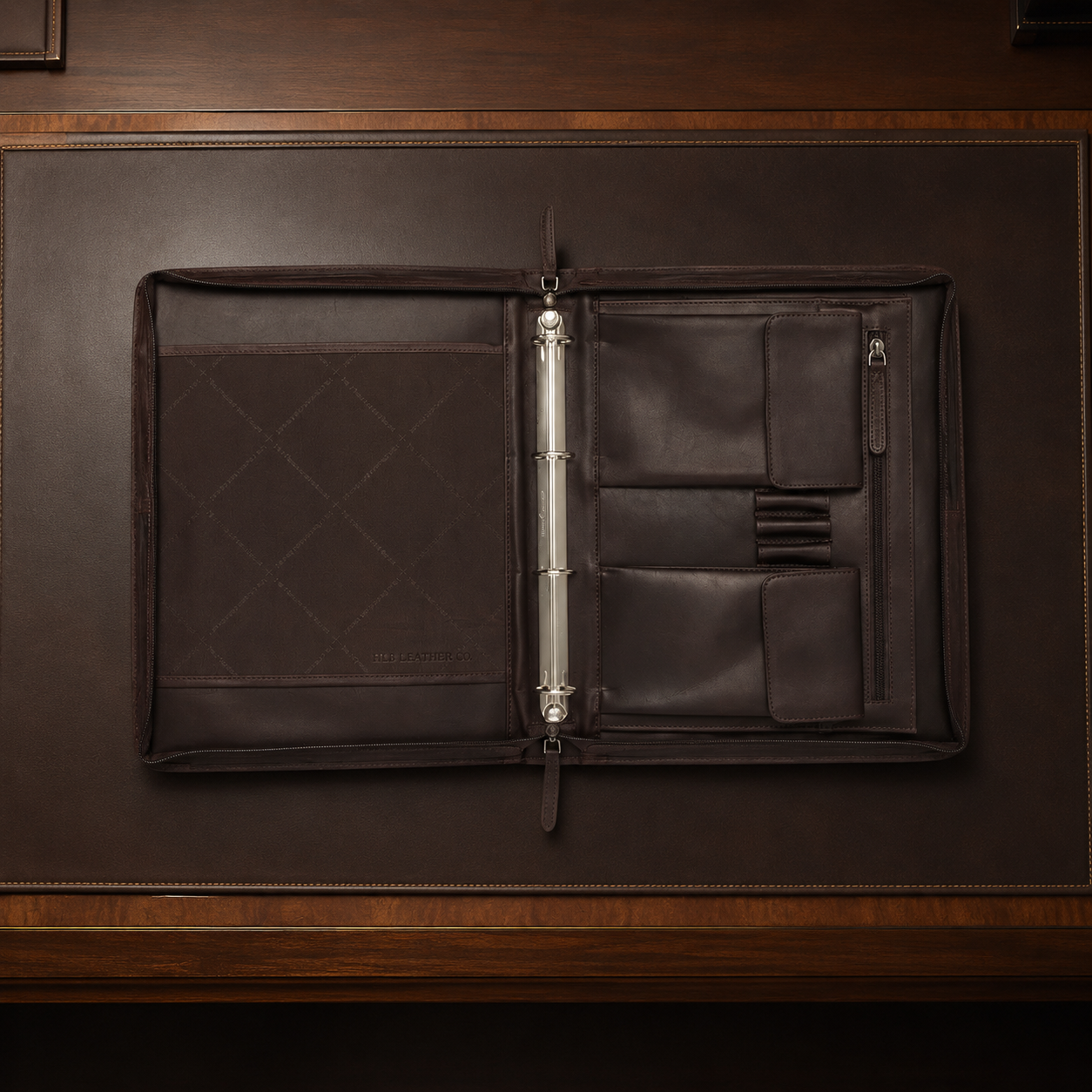 Moreton Brown Leather Portfolio – Ring Binder, Tablet & Document Organizer