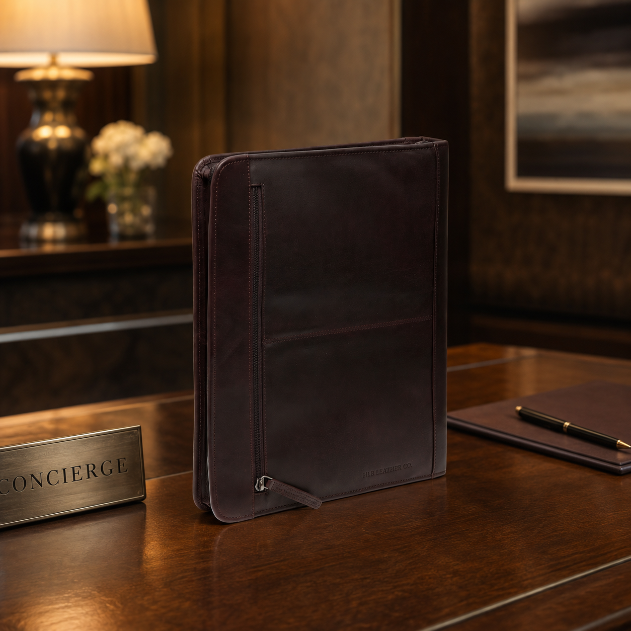 Moreton Brown Leather Portfolio – Ring Binder, Tablet & Document Organizer