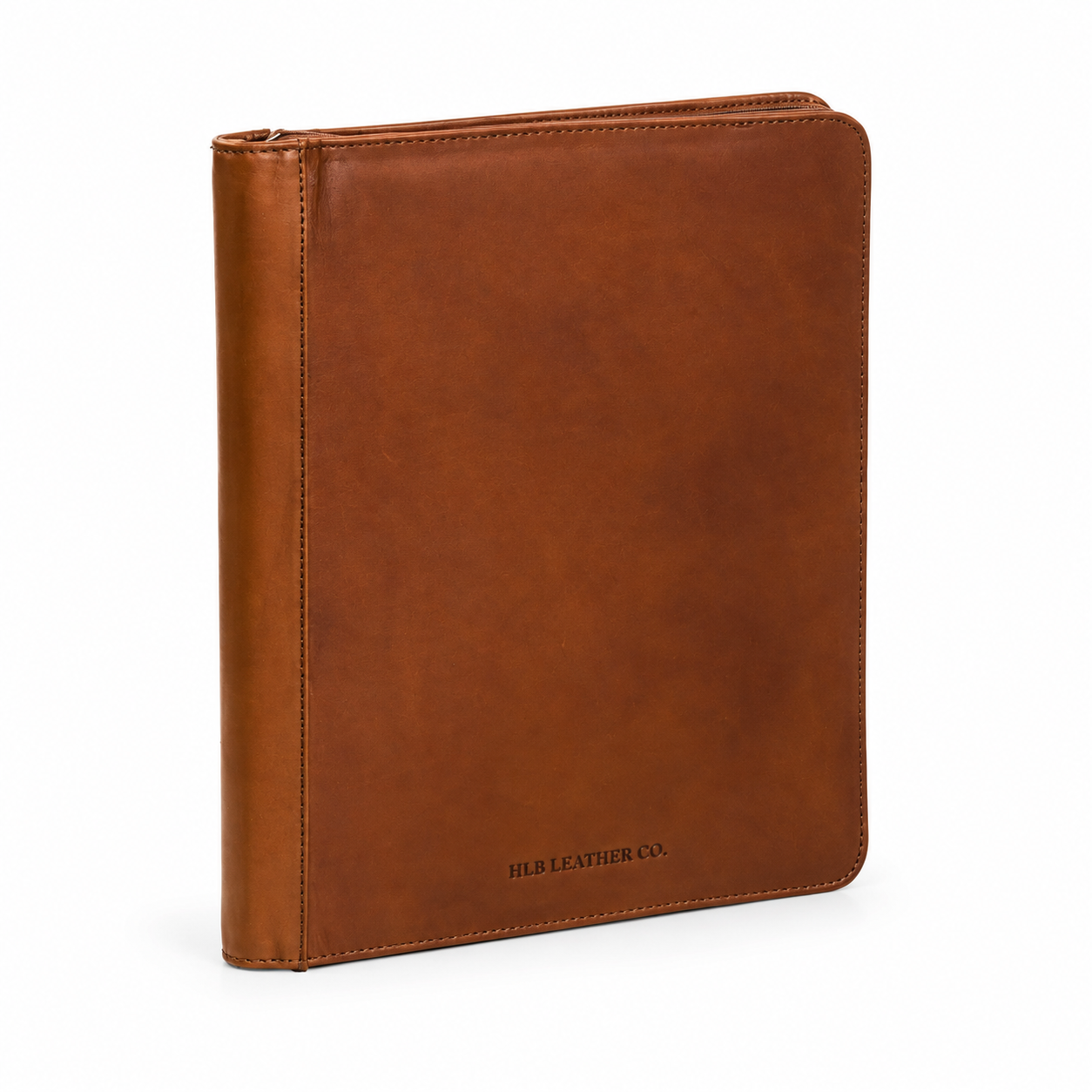 Barnet Cognac A4 Leather Portfolio – Zipped Document & Tablet Organizer