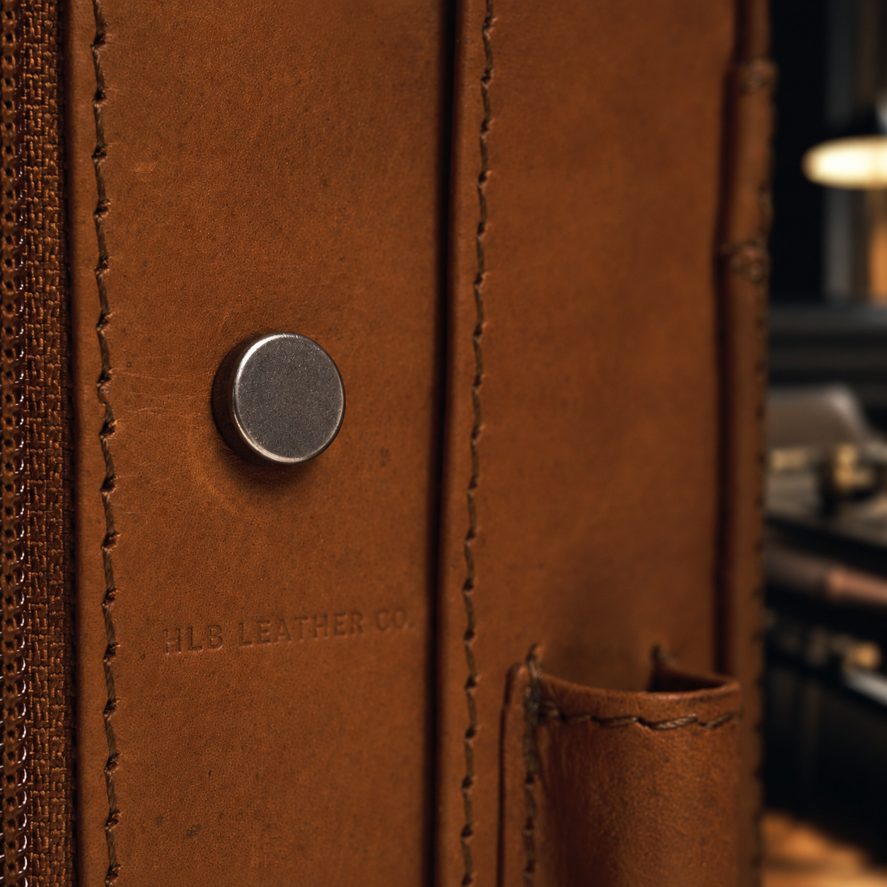 Barnet Cognac A4 Leather Portfolio – Zipped Document & Tablet Organizer