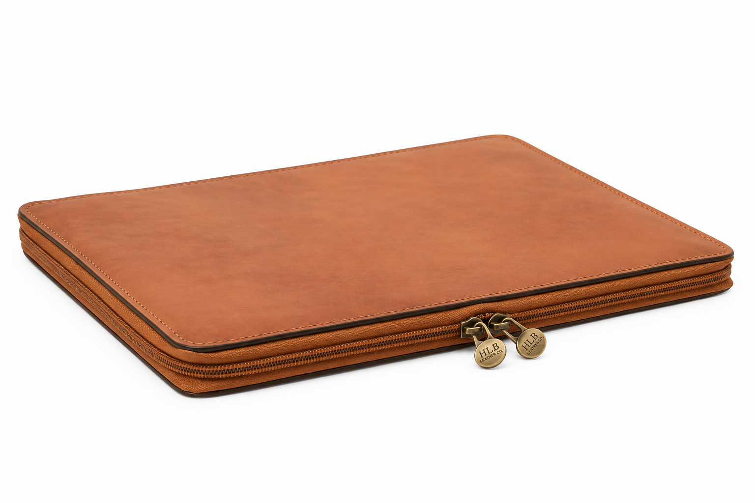 Colonial Brown Cowhide Leather Portfolio – Handmade Italian Business Folio