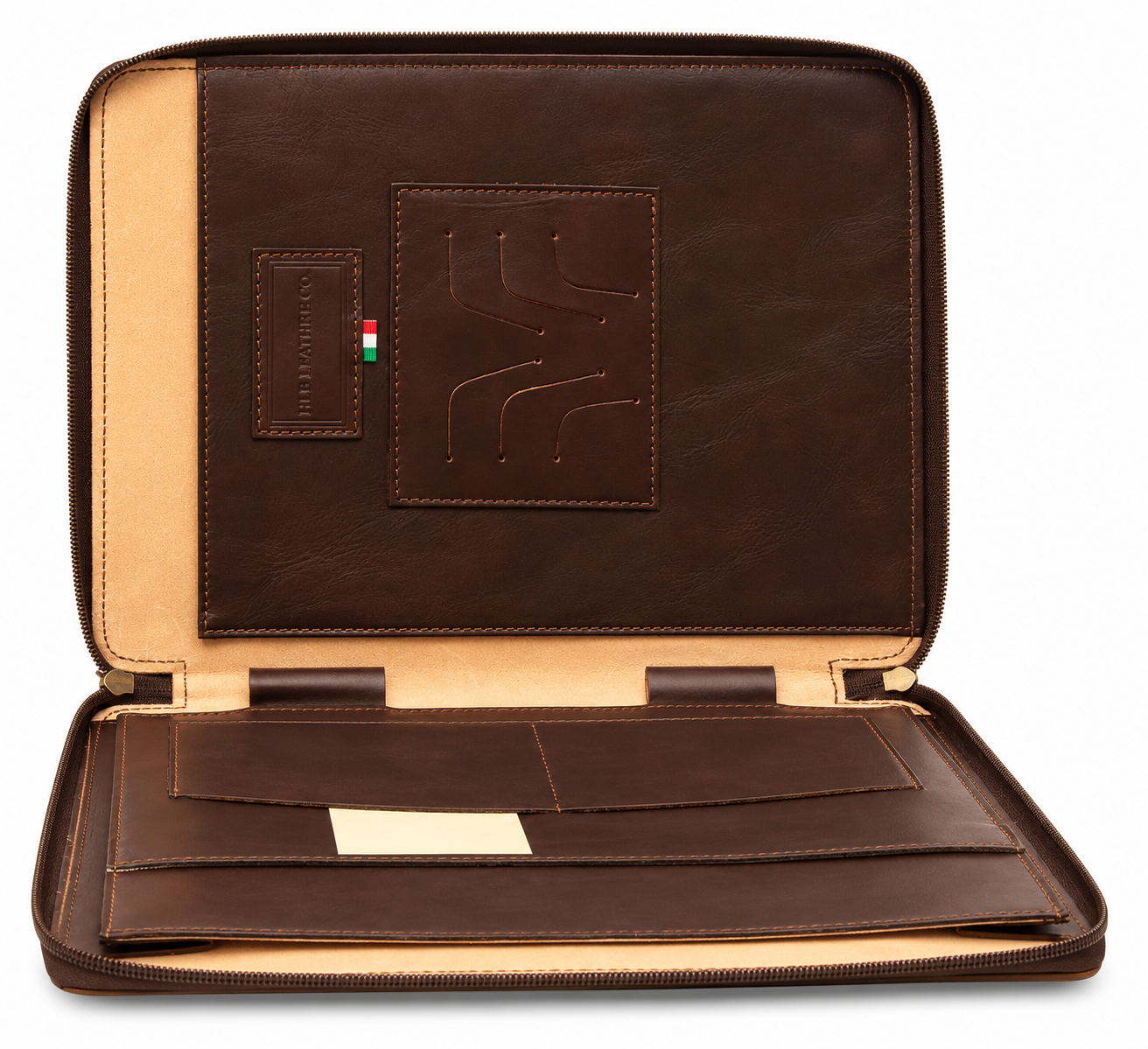 Brown Cowhide Leather Portfolio – Handmade Italian Business Folio