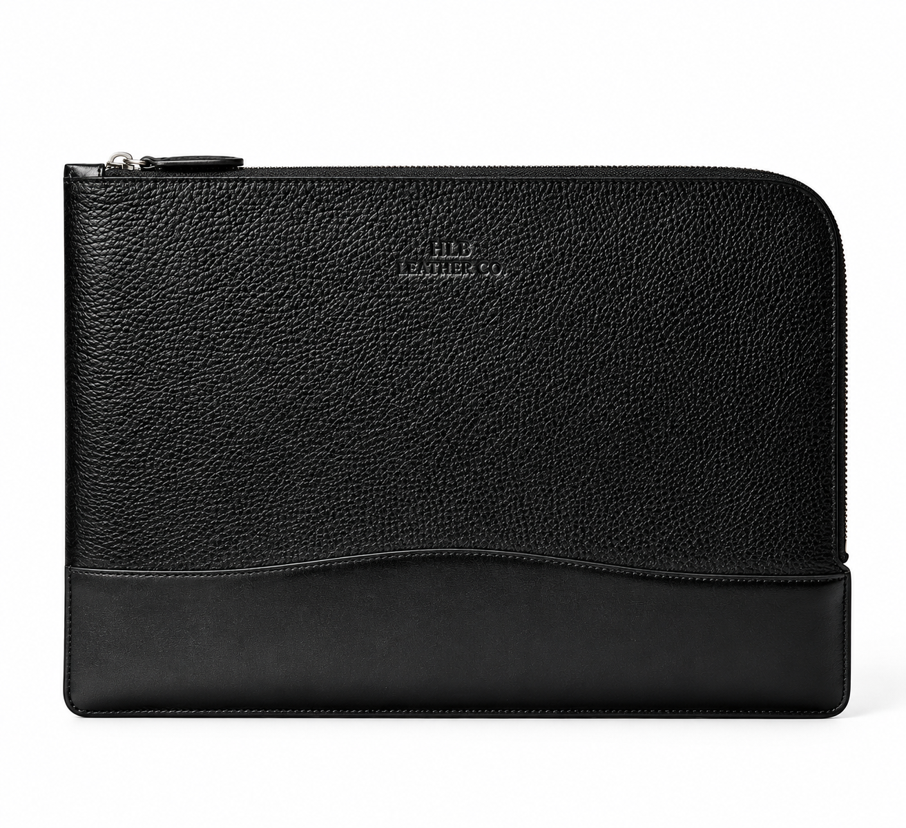 Black Pebble Leather Folio Case – Executive Business Portfolio