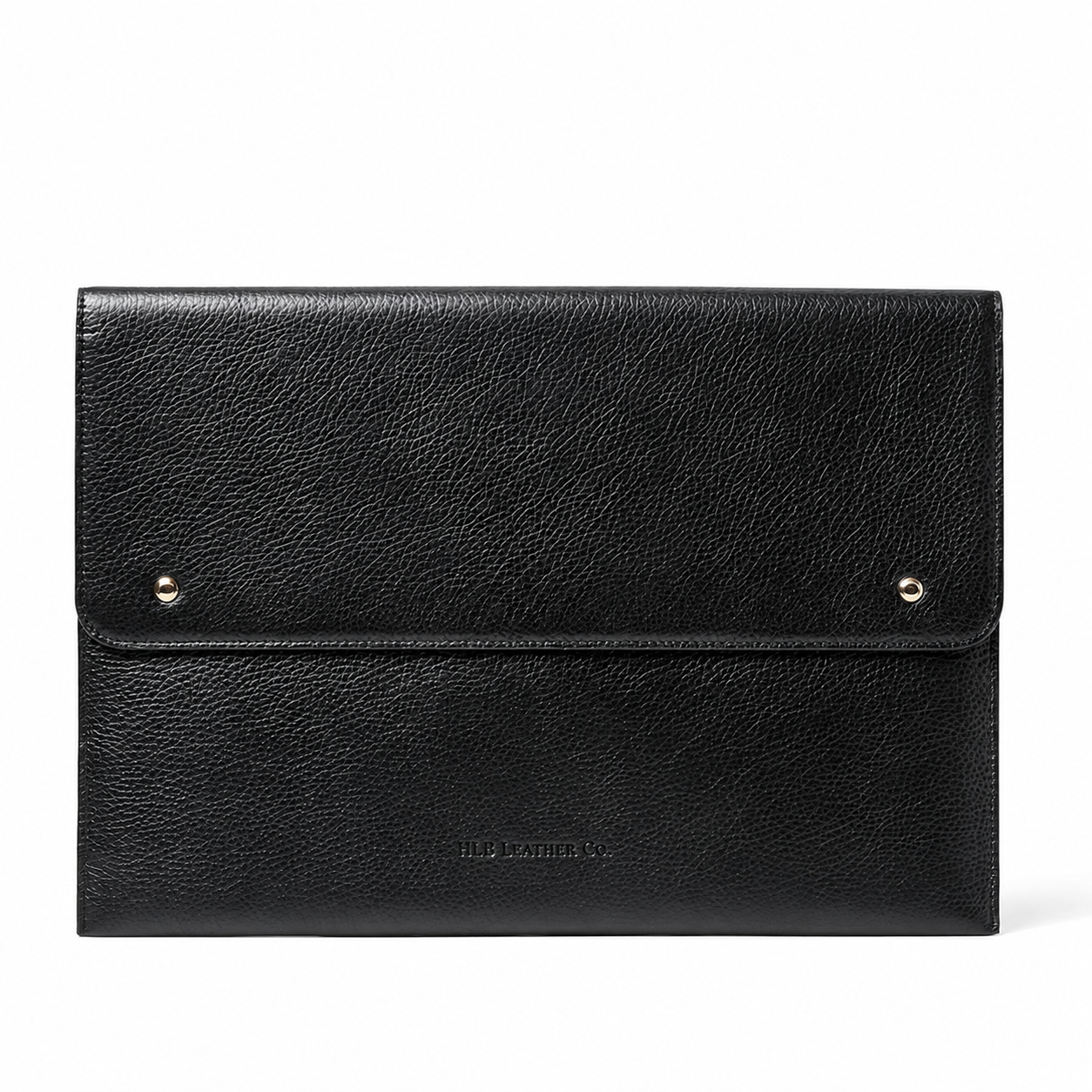 Black Pebble 16-Inch Leather Laptop Folio Case – Classic Executive Business Sleeve