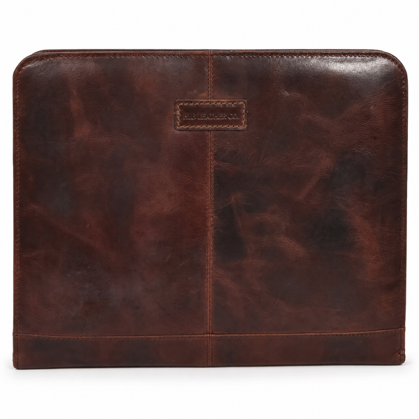 Falkirk Brown Leather Document Folder – Detachable Ring Binder Portfolio Case