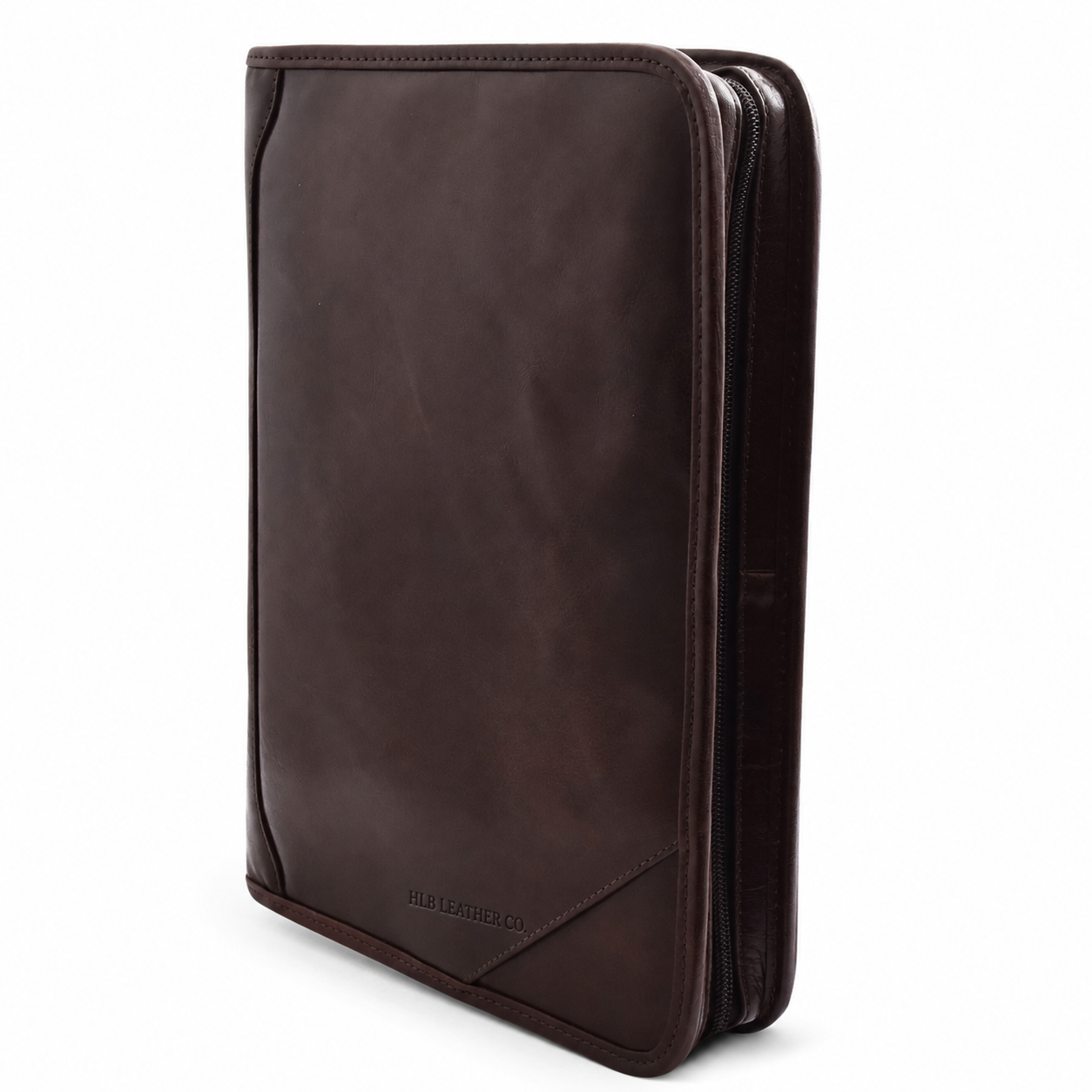 Muker Brown Leather Portfolio Case – A4 Ring Binder Business Organizer