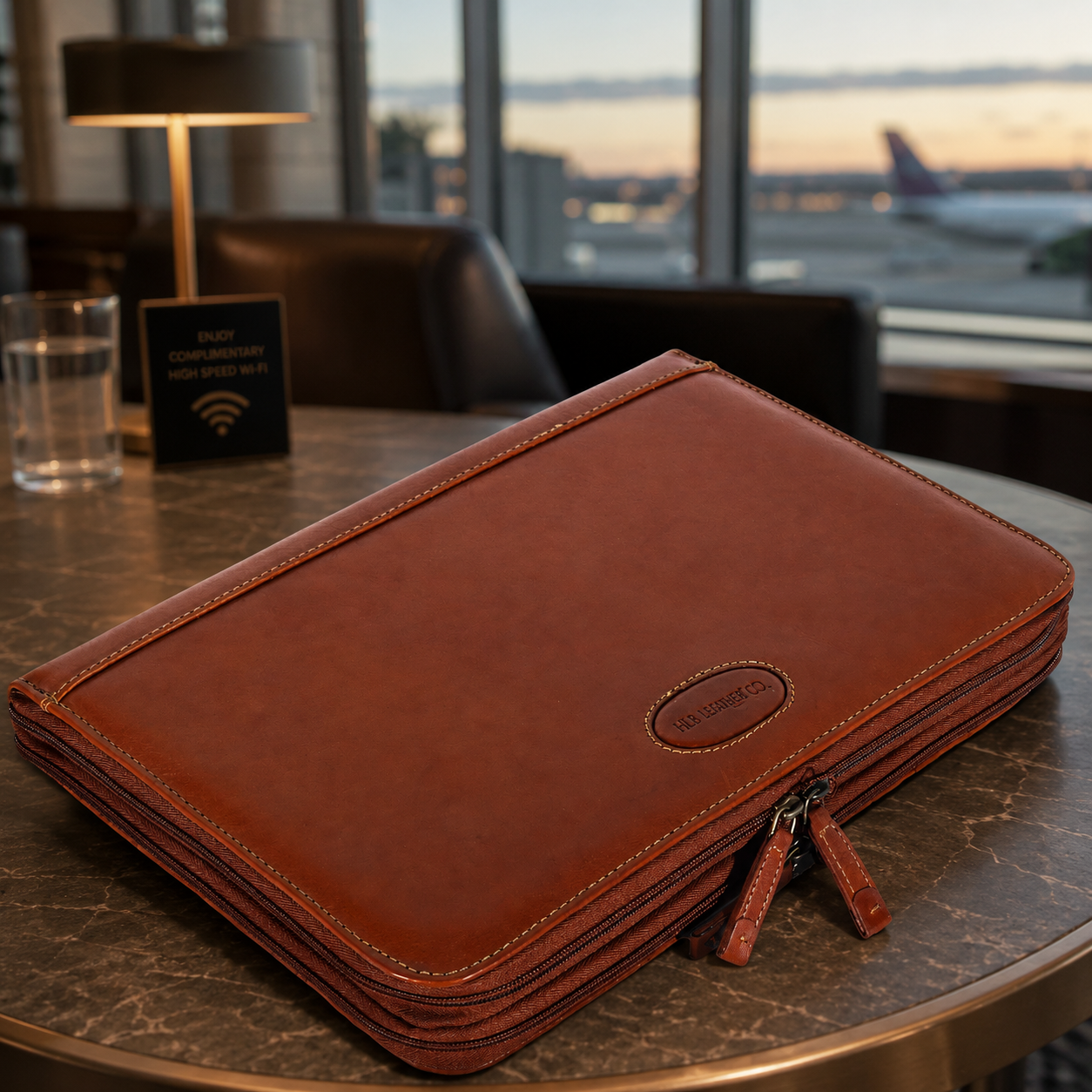 Cookbury Chestnut A4 Leather Portfolio Case – Dual Compartment Business Organizer